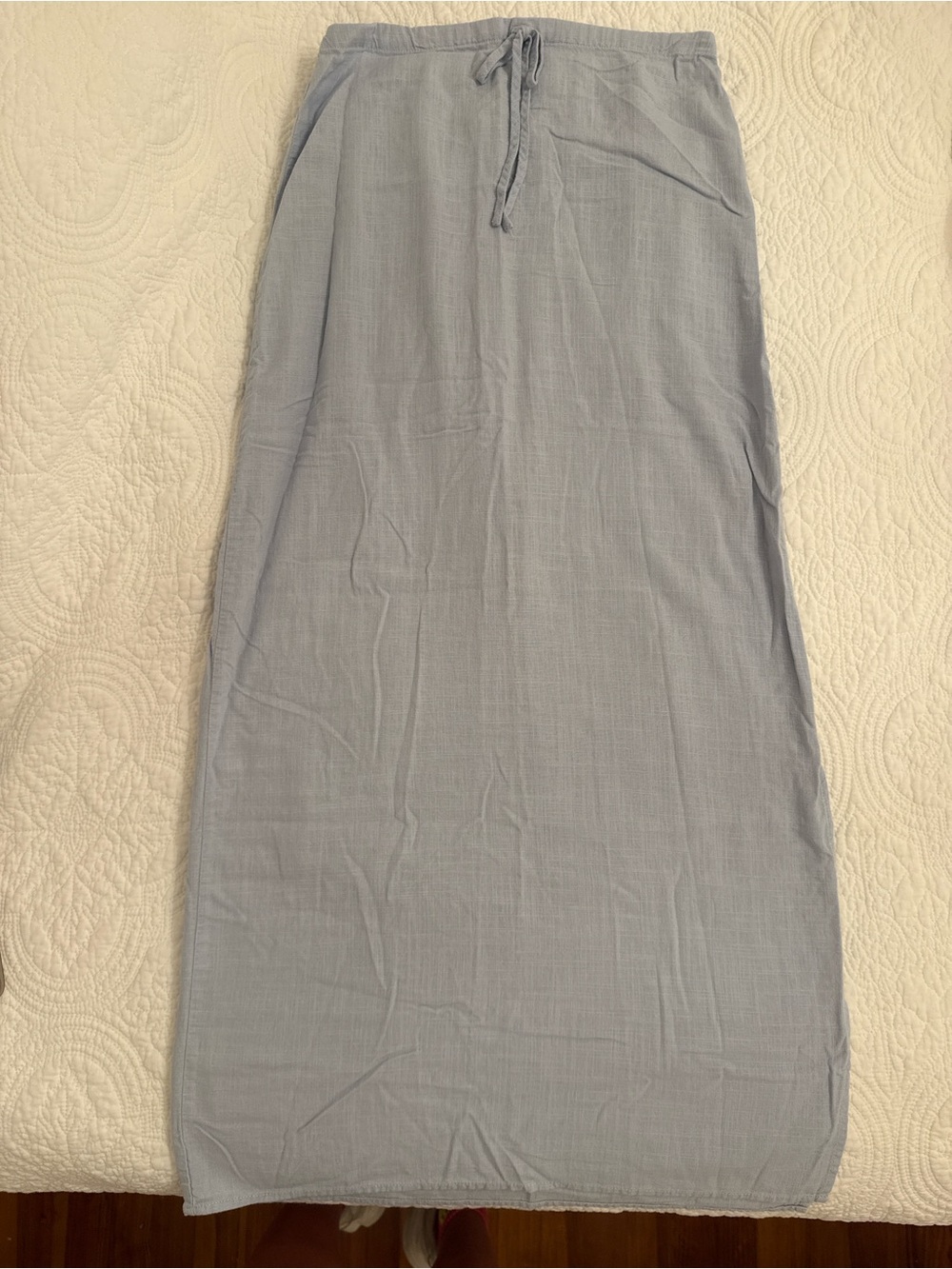 Light Blue Linen Maxi Skirt